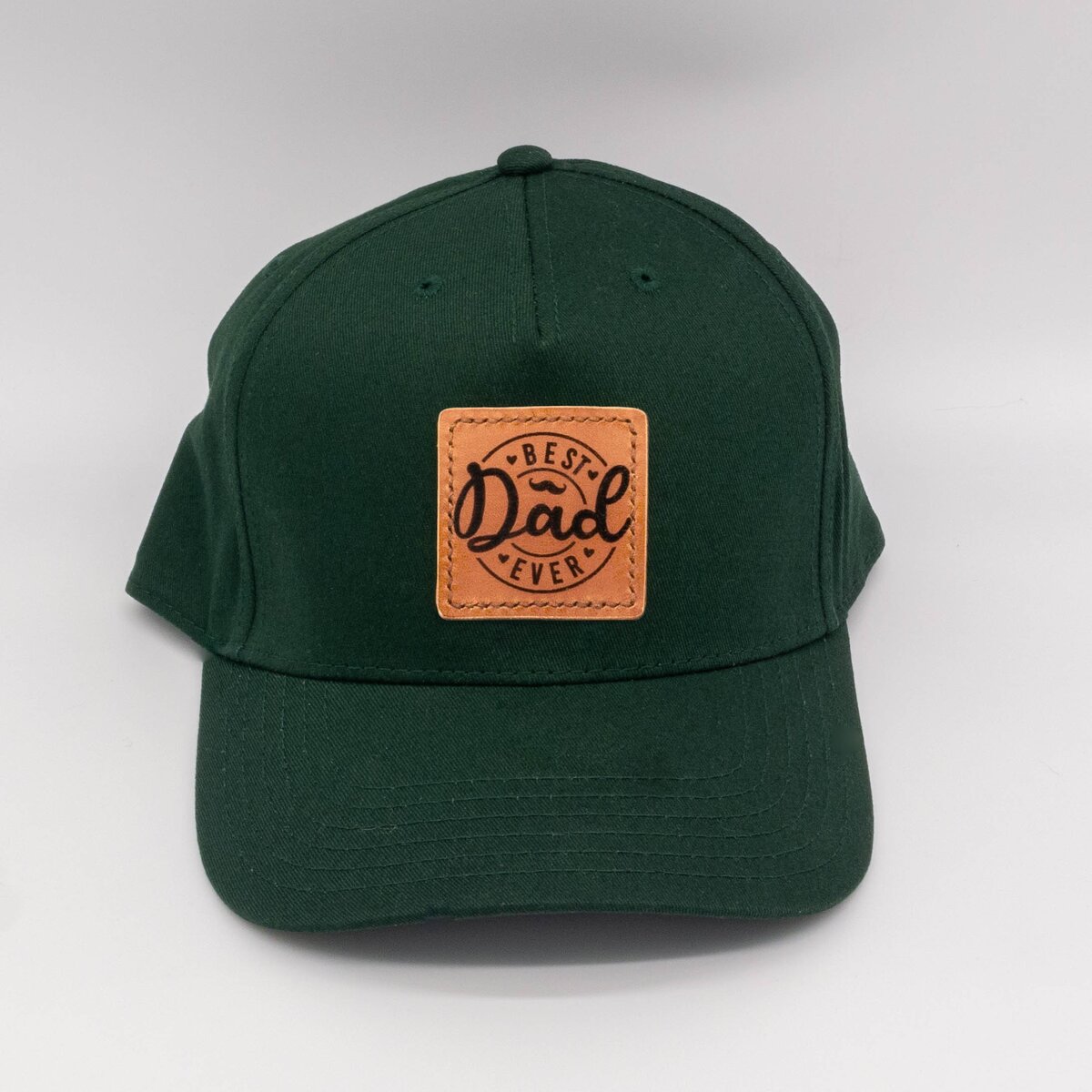 Leather Patch Ball Cap - Best Dad Ever 2 Leather Patch Ball Cap - Best Dad Ever - Image 2