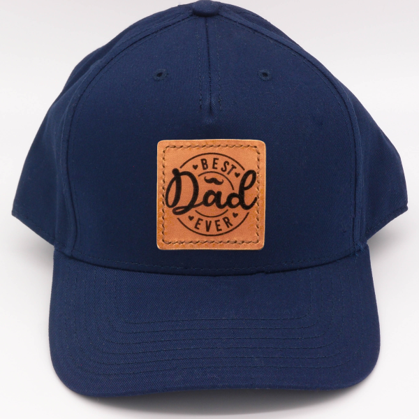 Leather Patch Ball Cap - Best Dad Ever - Image 9