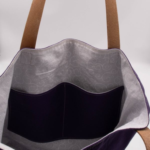 Canvas Tote Bag with Leather Strap and Heart Keyring Charm - Image 9