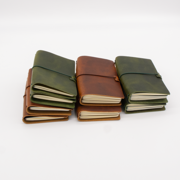 Pocket-Size Leather Traveler Notebook Cover (Include 3 Notebooks) – Fits 3.5" x 5.5" Midori-Style Refills - Image 17