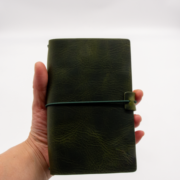 Pocket-Size Leather Traveler Notebook Cover (Include 3 Notebooks) – Fits 3.5" x 5.5" Midori-Style Refills - Image 8