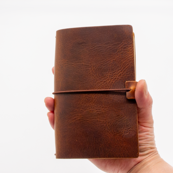 Pocket-Size Leather Traveler Notebook Cover (Include 3 Notebooks) – Fits 3.5" x 5.5" Midori-Style Refills - Image 7