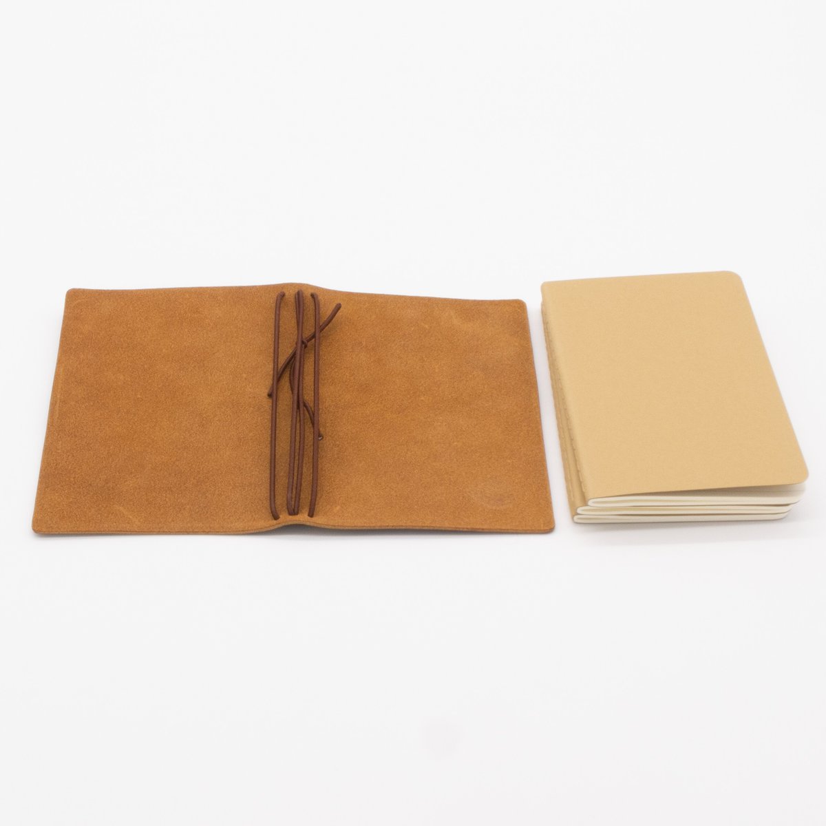 Pocket-Size Leather Traveler Notebook Cover (Include 3 Notebooks) – Fits 3.5" x 5.5" Midori-Style Refills 4 Pocket-Size Leather Traveler Notebook Cover (Include 3 Notebooks) – Fits 3.5" x 5.5" Midori-Style Refills - Image 4
