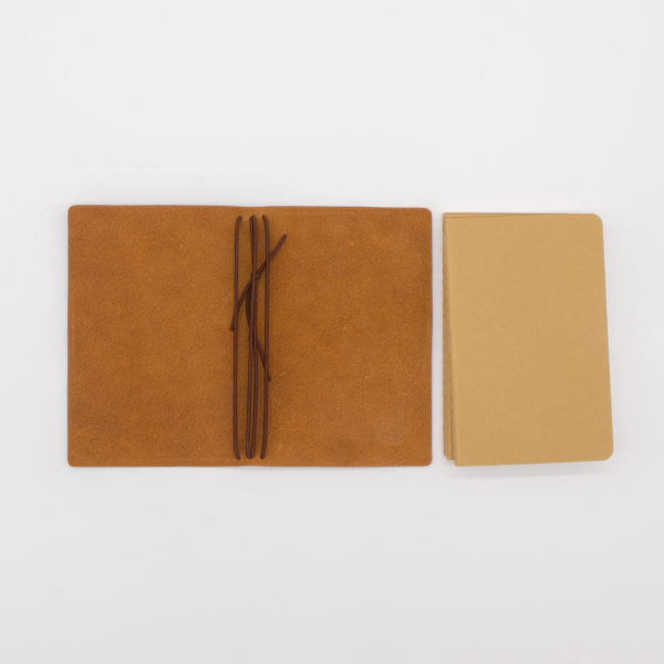 Pocket-Size Leather Traveler Notebook Cover (Include 3 Notebooks) – Fits 3.5" x 5.5" Midori-Style Refills - Image 3