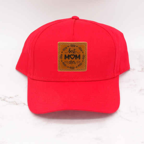 Leather Patch Ball Cap - Best Mom Ever - Image 8