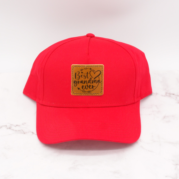 Leather Patch Ball Cap - Best Grandma Ever - Image 8