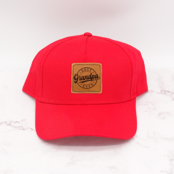 Leather Patch Ball Cap - Best Grandpa Ever - Image 8