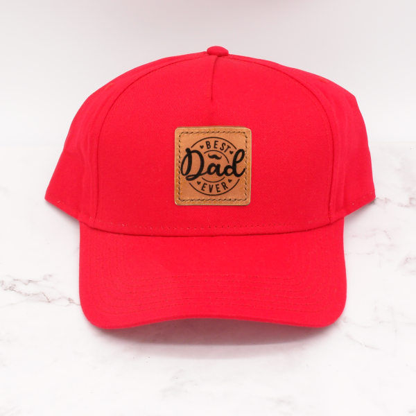Leather Patch Ball Cap - Best Dad Ever - Image 8