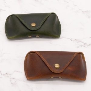 Leather Sunglass Case with Snap Closure