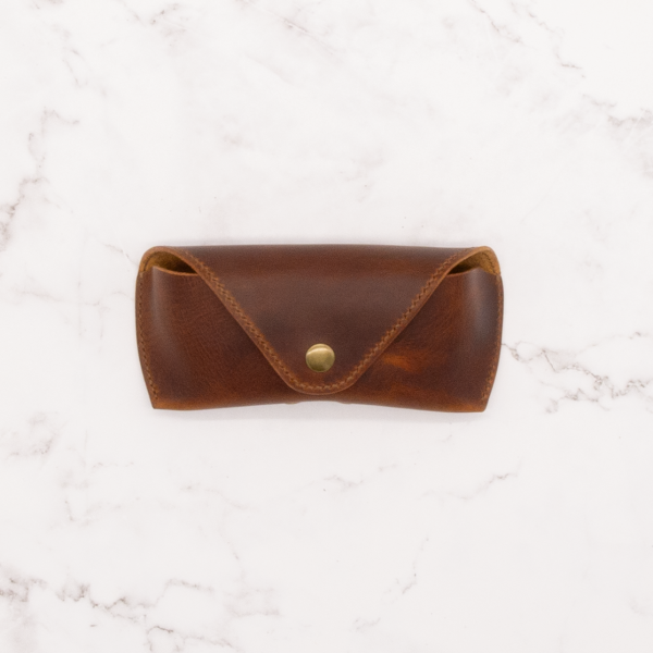 Leather Sunglass Case with Snap Closure - Image 3