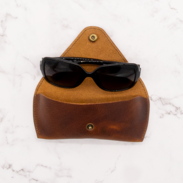 Leather Sunglass Case with Snap Closure - Image 5