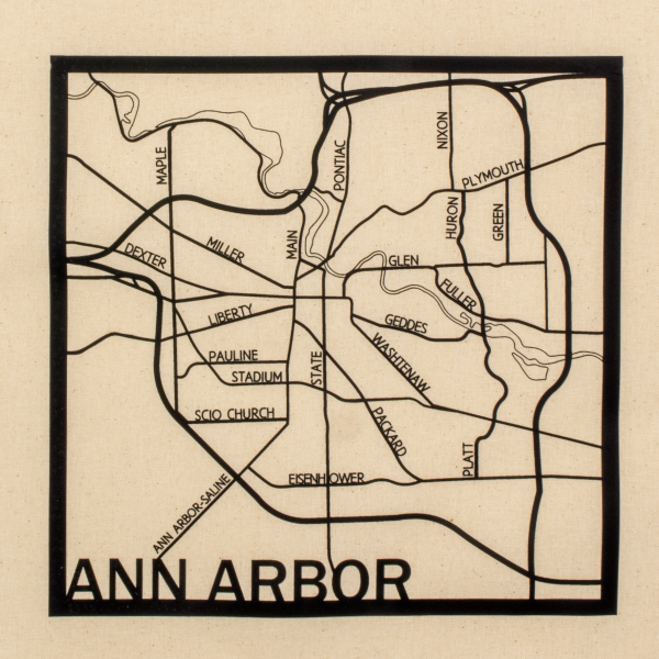 Cotton Tote Bag Natural - Ann Arbor Map - Image 3