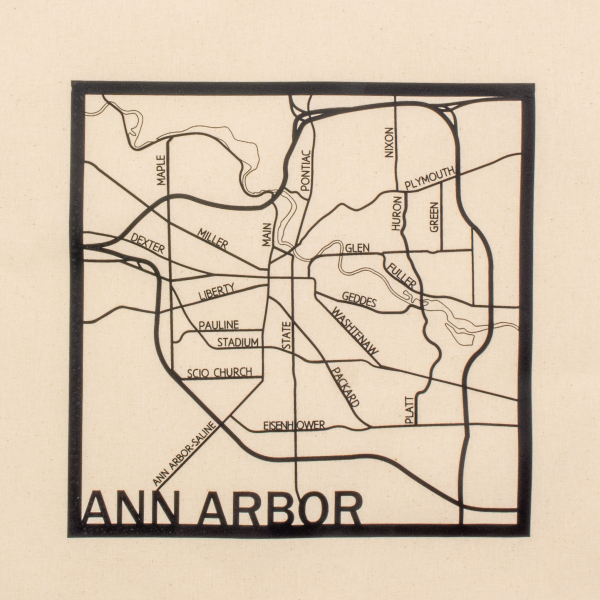 Cotton Tote Bag Natural - Ann Arbor Map - Image 4