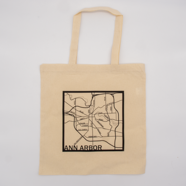 Cotton Tote Bag Natural - Ann Arbor Map - Image 5