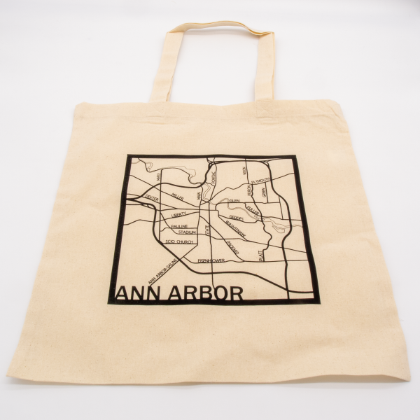 Cotton Tote Bag Natural - Ann Arbor Map - Image 6