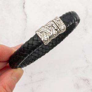 Leather Braided Bracelet with Magnetic Clasp (Choose from 3 Colors)
