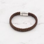 Leather Braided Bracelet with Magnetic Clasp (Choose from 3 Colors)