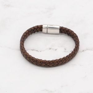 Leather Braided Bracelet with Magnetic Clasp (Choose from 3 Colors)