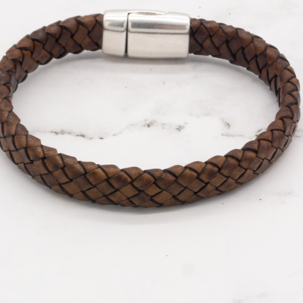 Leather Braided Bracelet with Magnetic Clasp (Choose from 3 Colors) - Image 4