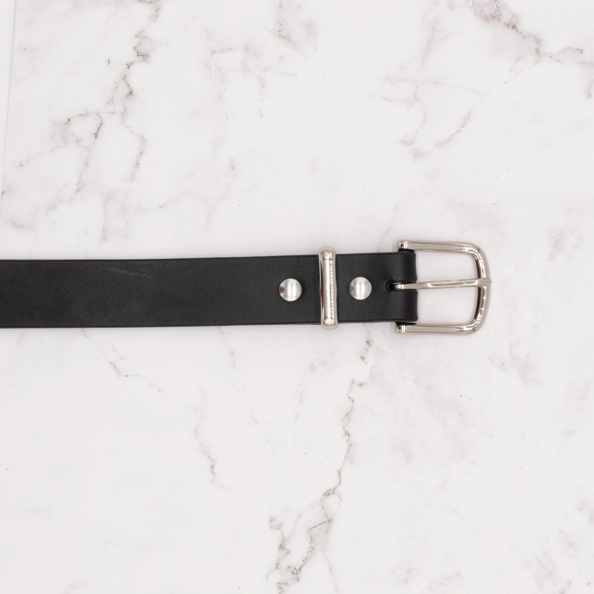 Classic Leather Belt - 1.25" Wide, Black Leather with Silver Tone Buckle and Keeper 8 Classic Leather Belt - 1.25" Wide, Black Leather with Silver Tone Buckle and Keeper - Image 8