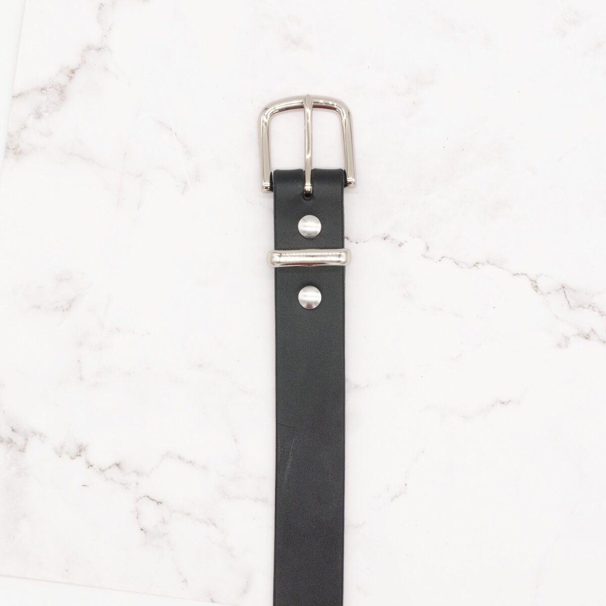 Classic Leather Belt - 1.25" Wide, Black Leather with Silver Tone Buckle and Keeper 5 Classic Leather Belt - 1.25" Wide, Black Leather with Silver Tone Buckle and Keeper - Image 5