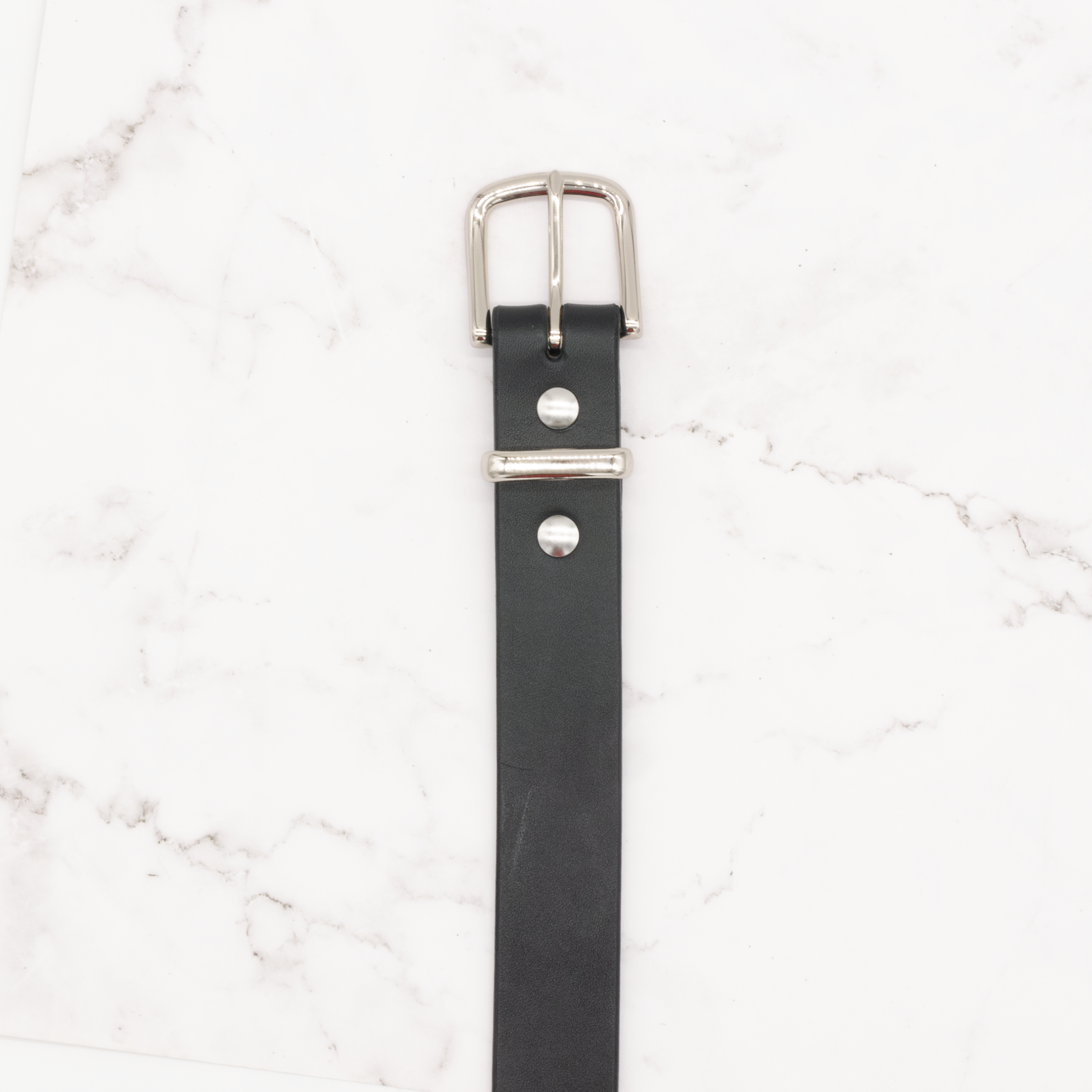 Classic Leather Belt - 1.25" Wide, Black Leather with Silver Tone Buckle and Keeper 5 Classic Leather Belt - 1.25" Wide, Black Leather with Silver Tone Buckle and Keeper - Image 5