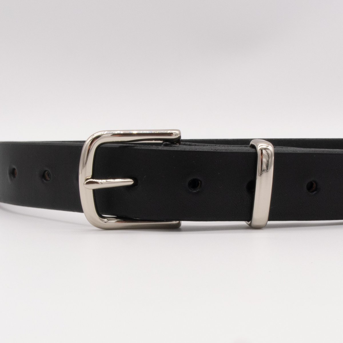 Classic Leather Belt - 1.25" Wide, Black Leather with Silver Tone Buckle and Keeper 4 Classic Leather Belt - 1.25" Wide, Black Leather with Silver Tone Buckle and Keeper - Image 4