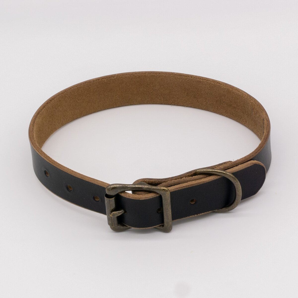 The Compass Leather Dog Collar - Black 4 The Compass Leather Dog Collar - Black - Image 4