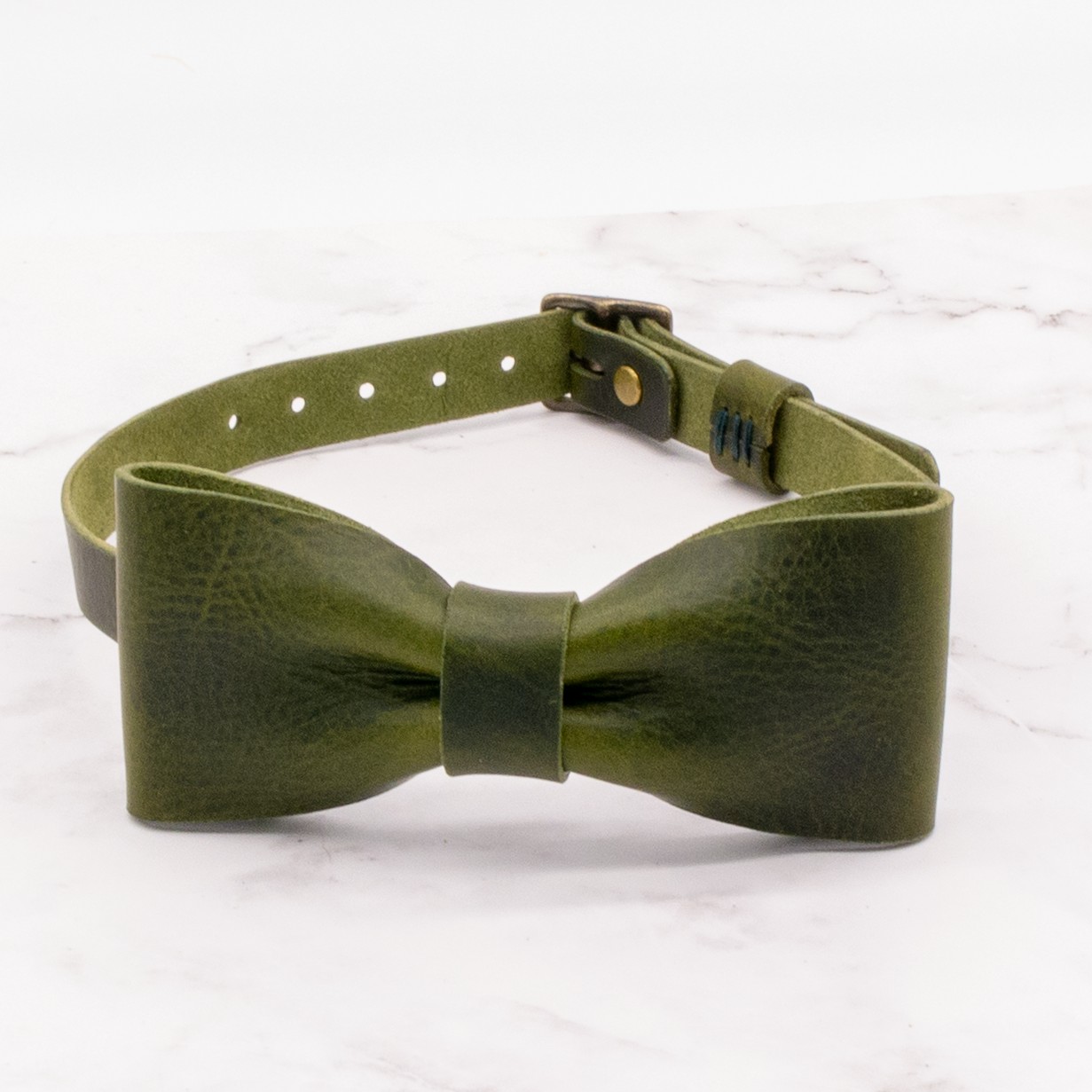 Leather Bowtie with Adjustable Neck Band - Choose from 3 Colors 5 Leather Bowtie with Adjustable Neck Band - Choose from 3 Colors - Image 5