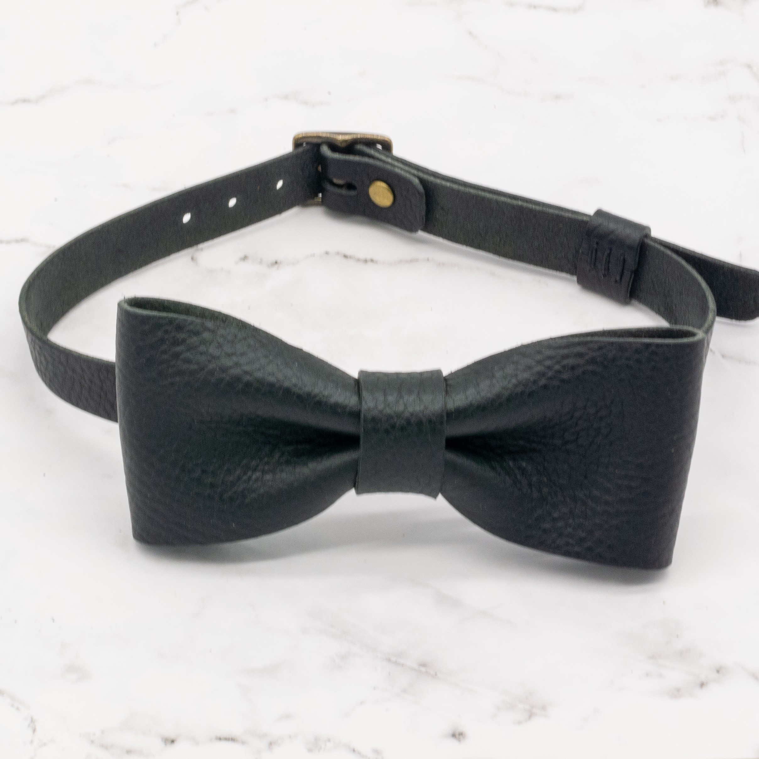 Leather Bowtie with Adjustable Neck Band - Choose from 3 Colors 10 Leather Bowtie with Adjustable Neck Band - Choose from 3 Colors - Image 10