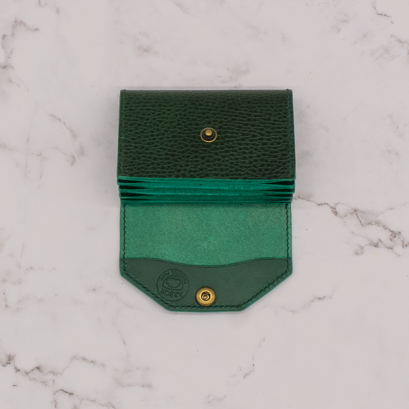 Limited Edition Handmade Leather Accordion Wallet (Two-Tone Green) 6 Limited Edition Handmade Leather Accordion Wallet (Two-Tone Green) - Image 6