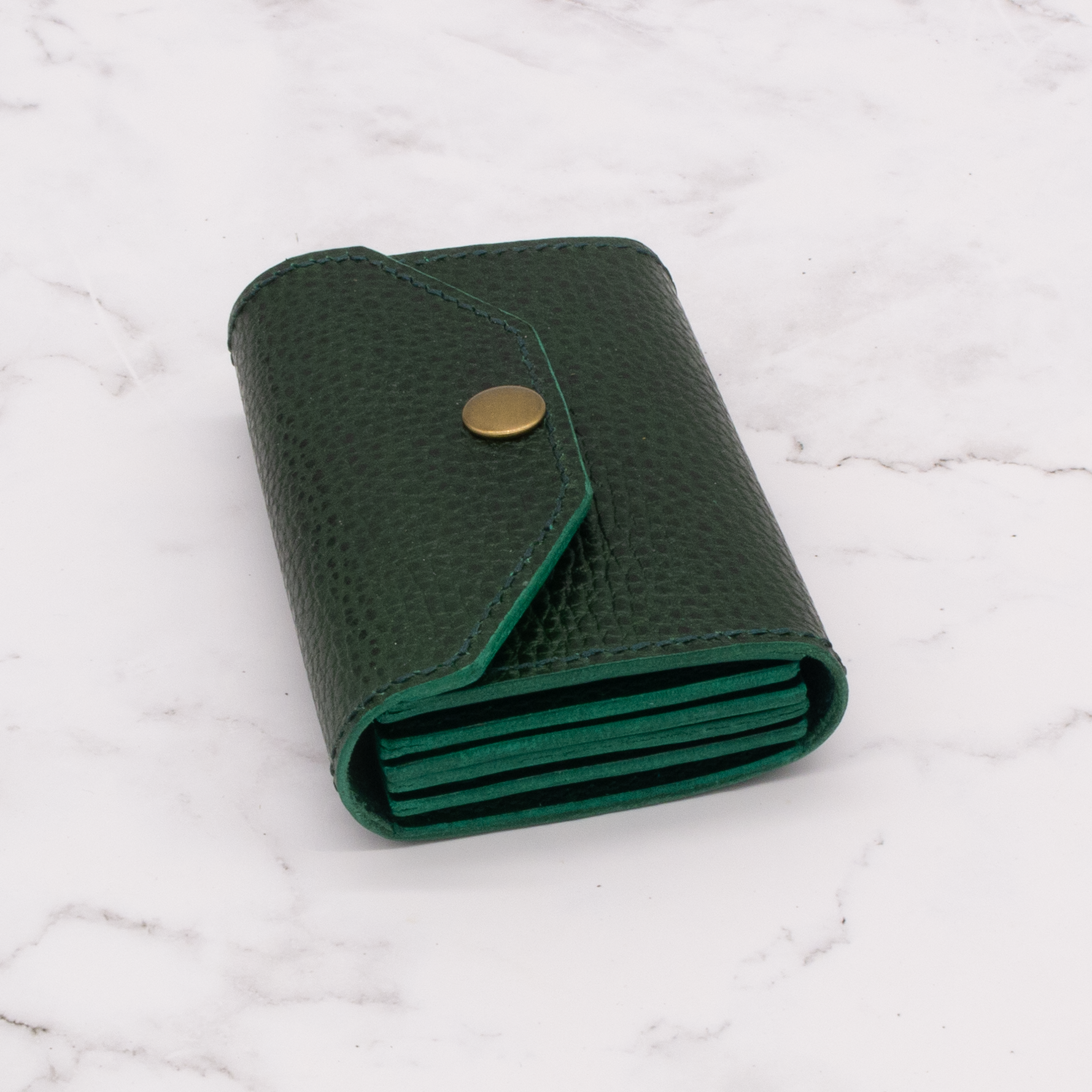 Limited Edition Handmade Leather Accordion Wallet (Two-Tone Green) 9 Limited Edition Handmade Leather Accordion Wallet (Two-Tone Green) - Image 9