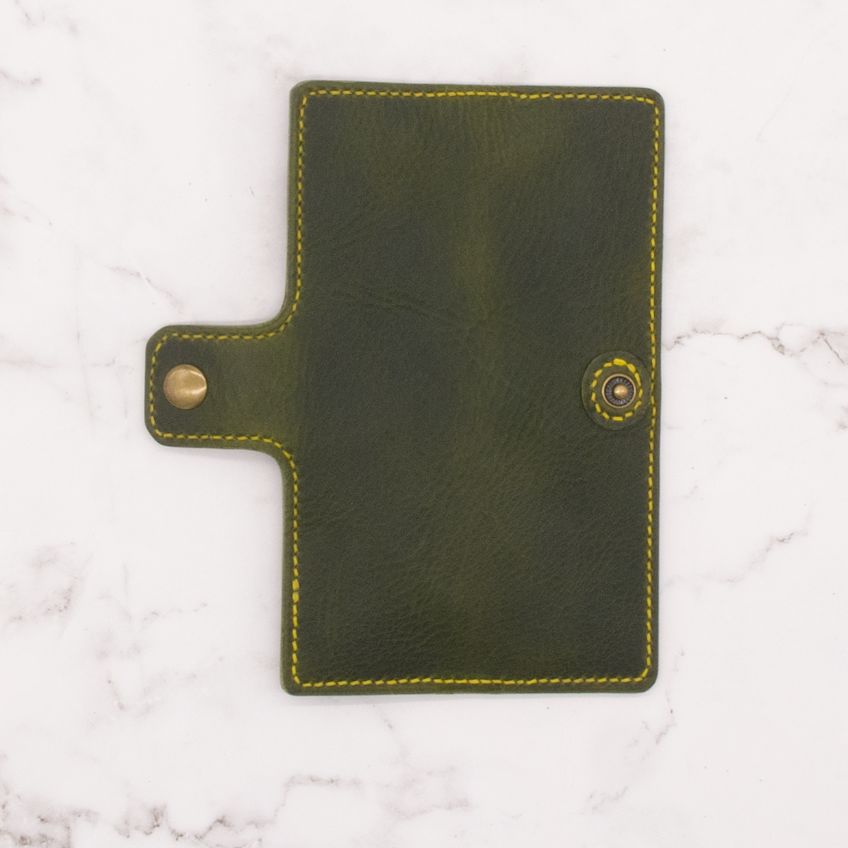 Handmade Leather Pen Case - Limited Edition Olive Green with Yellow Stitch 4 Handmade Leather Pen Case - Limited Edition Olive Green with Yellow Stitch - Image 4