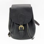 The MeadowLight Compact Leather Backpack in Soft Black Pebble Leather