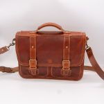 The Venture Leather Briefcase | Double Compartment | Medium Brown