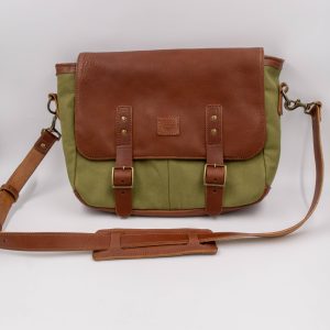 The Forge Messenger | Waxed Canvas & Leather Laptop Bag